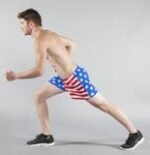 "Men's American Flag 3.75" V-Notch Shorts: Showcase patriotic flair with these stylish and comfortable shorts for men."