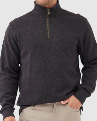 Mud-colored Alton Ave zip sweatshirt, a rugged and stylish choice for your casual attire.