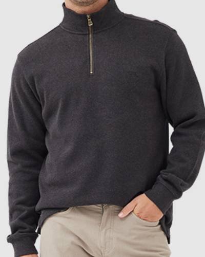 Mud-colored Alton Ave zip sweatshirt, a rugged and stylish choice for your casual attire.