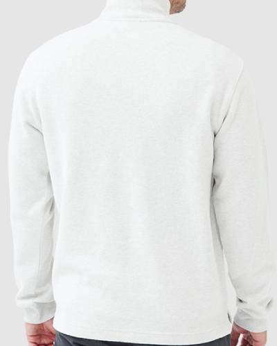 White Alton Ave zip sweatshirt, a classic and versatile addition to your casual wardrobe collection.