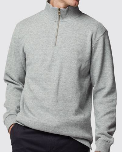 Fog-colored Alton Ave zip sweatshirt, a versatile and neutral addition to your casual wardrobe.
