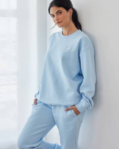 Basics Dream Blue Unisex Crewneck: Embrace simplicity with this dreamy blue unisex crewneck, a versatile wardrobe essential for a relaxed and comfortable look.