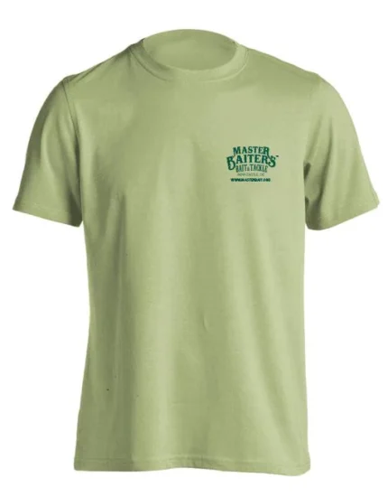 Beat Our Bait" T-Shirt in Mossy design, a rugged and outdoorsy shirt perfect for fishing enthusiasts.