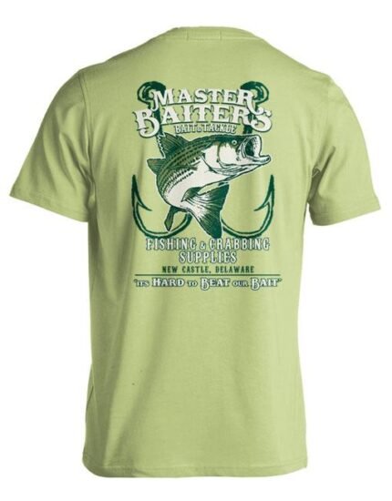Beat Our Bait" T-Shirt in Mossy design, a rugged and outdoorsy shirt perfect for fishing enthusiasts.