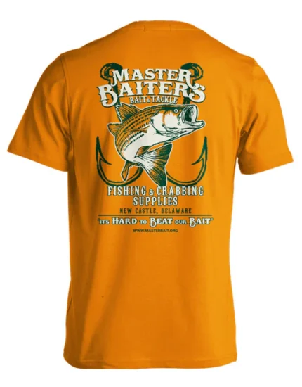 Beat Our Bait" T-Shirt in Orange, a vibrant and eye-catching design for fishing enthusiasts who love to stand out.