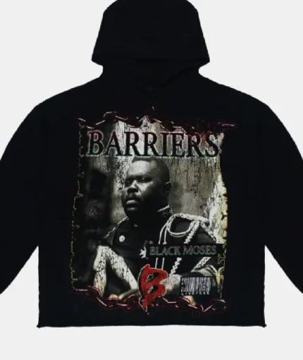 Barriers 'Black Moses' Hoodie: Embrace powerful style with this hoodie inspired by the iconic figure, 'Black Moses'.