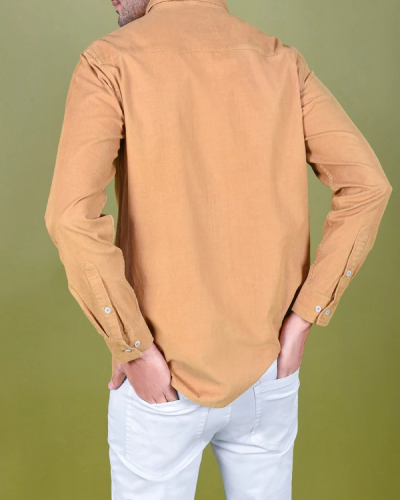Beige Regular Fit Corduroy Men's Shirt: Embrace timeless style with this beige, regular-fit corduroy shirt for a versatile and sophisticated wardrobe staple.