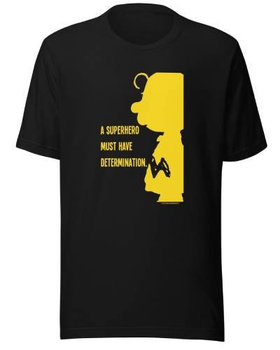Charlie Brown: A Superhero Must Have Determination Adult T-Shirt: Embrace determination with this adult-sized tee featuring Charlie Brown, celebrating the superhero within."