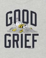 Charlie Brown Good Grief Adult T-Shirt: Embrace classic humor with this adult-sized tee featuring the iconic phrase 'Good Grief' from Charlie Brown.