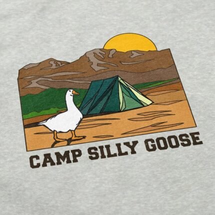 Camp Silly Goose crewneck sweatshirt, perfect for outdoor adventures and playful gatherings.