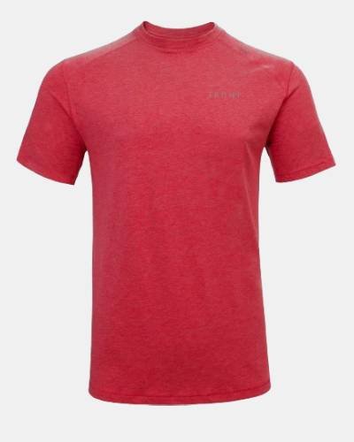 Carrollton Tee in Red Heather - A cozy and stylish shirt in a vibrant red heather shade, perfect for adding warmth and flair to your wardrobe.