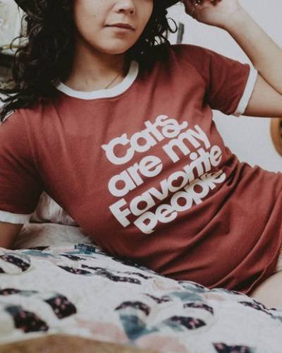 Cats Are My Favorite People Ringer Tee - A purrfectly charming and witty shirt celebrating the love for feline companions.