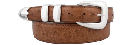 Chacon 1.25 Smooth Ostrich Tapered Belt - a sophisticated and stylish tapered belt crafted with smooth ostrich leather for a timeless and elegant look.
