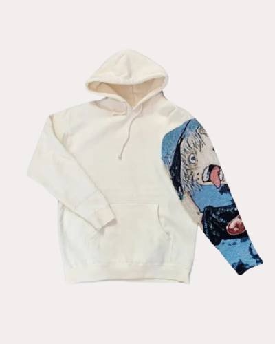 Custom Gojo tapestry sleeve hoodie, a stylish fusion of comfort and urban sophistication for everyday wear.