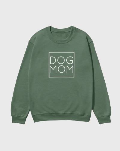 Dog Mom Square Sweatshirt - A stylish and comfy square-neck sweatshirt perfect for proud dog moms, displaying love for your fur baby in fashion.