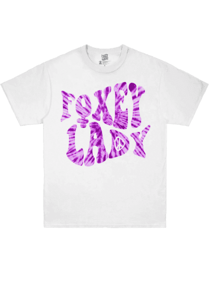 Foxy Lady White Tee, a stylish tribute to Jimi Hendrix's classic song, featuring a design inspired by the iconic 'Foxy Lady.'