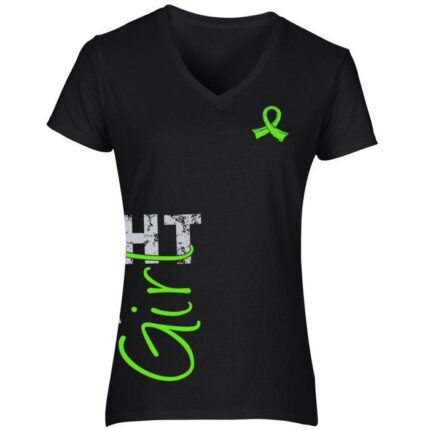 Fight Like a Girl Side Wrap Women's V-Neck T-Shirt: Embrace empowerment and style with this V-neck tee featuring a side wrap design.
