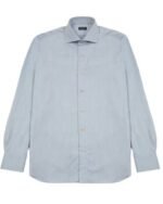 Indulge in elegance with the Finamore Napoli Cotton Cashmere Shirt in Light Blue, a refined blend of comfort and style for a timeless and sophisticated look.