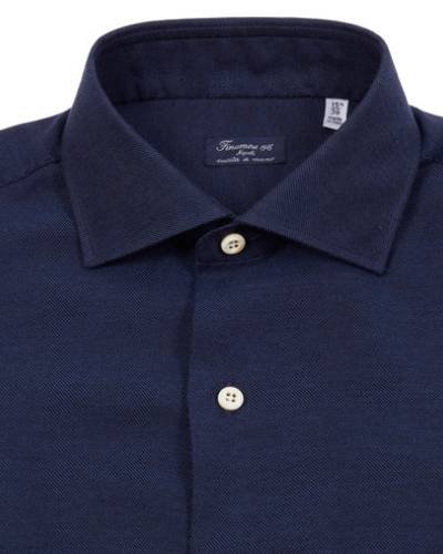 Experience luxury and style with the Finamore Napoli Cotton/Cashmere Shirt in Navy, a sophisticated blend of comfort and elegance for a timeless and refined look.