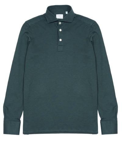 Indulge in luxury with the Finamore Orlando Cotton/Cashmere Polo Shirt in Dark Green, a sophisticated blend of comfort and style for a refined and timeless look.