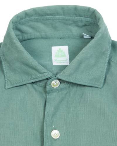 Step into style with the Finamore Tokyo Needlecord Shirt in Green, a versatile and fashion-forward choice featuring needlecord fabric for a textured and refined look.