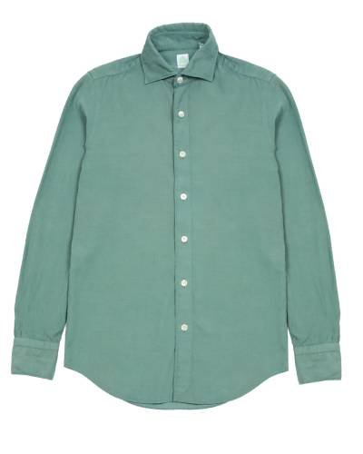 Step into style with the Finamore Tokyo Needlecord Shirt in Green, a versatile and fashion-forward choice featuring needlecord fabric for a textured and refined look.