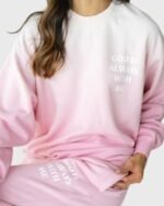 God Is Always With Me Pink Unisex Crewneck: Embrace faith and style with this pink unisex crewneck, featuring a comforting message for a fashionable and inspirational look.