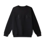 Black sweatshirt with 'GROOM' embroidery in white. Casual yet stylish attire for weddings or everyday wear.
