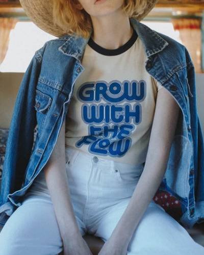 Grow with the Flow Ringer Tee for Women, a stylish and empowering shirt encouraging women to embrace growth and go with the flow.