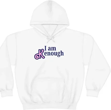 I Am Enough Hoodie in White, a clean and empowering fashion statement.