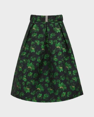 Jacquard Skirt with Belt - add a touch of elegance to your ensemble with this stylish and versatile jacquard skirt.