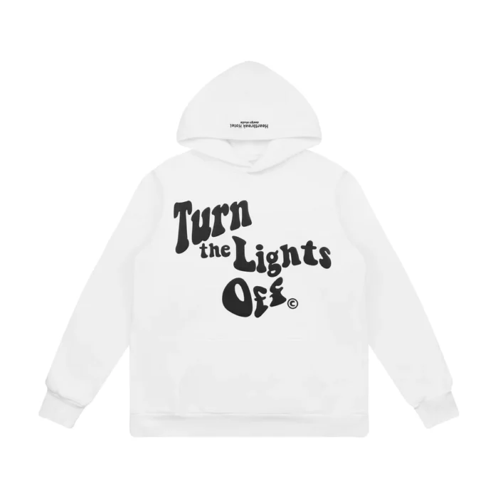 Step into style with the "Lights Off" puff print hoodie, bringing a unique and trendy touch to your wardrobe.