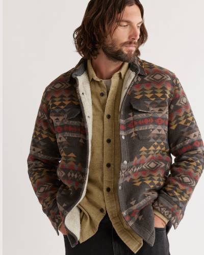 Men's DoubleSoft Sherpa-Lined Shirt Jacket, a cozy and stylish outerwear option for a warm and casual look.
