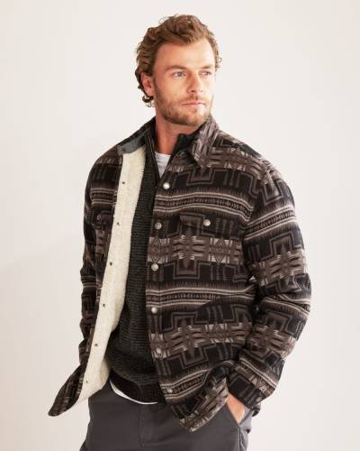 Men's Harding DoubleSoft Sherpa-Lined Shirt Jacket, a rugged and warm outerwear for a stylish and cozy look.
