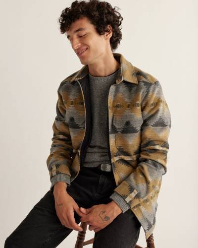 Men's Quilted Wool Shirt Jacket, a warm and stylish outerwear piece for a refined and cozy look.