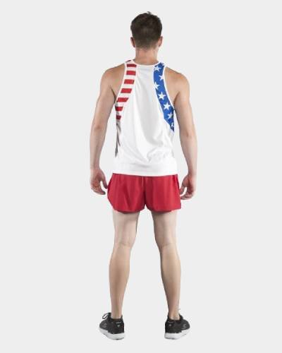 "Men's American Flag Patriot Singlet: Show your patriotic pride with this stylish and comfortable sleeveless top for men."