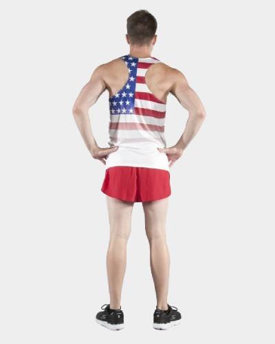 "Men's American Flag Singlet: Express your patriotism with this stylish and comfortable sleeveless top for men."