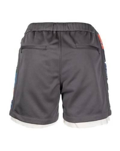 Men's Gray Drawstring-waistband Bandana-print Shorts: Stay stylish and comfortable with these gray shorts featuring a drawstring waistband and bandana print."