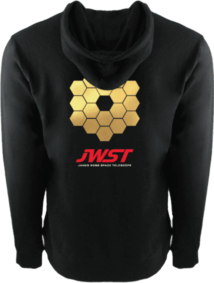 Shine bright in the NASA James Webb Space Telescope Foil Zip Hoodie, a stellar blend of style and cosmic fascination for space enthusiasts.