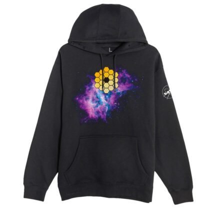 Unveil the mysteries of space with the NASA Meatball Outline James Webb Nebula Hoodie, combining iconic design elements with cosmic inspiration for a stellar look.