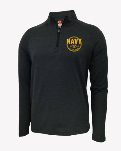 Navy retired performance zip-up jacket, perfect for active lifestyles and outdoor adventures in any weather.