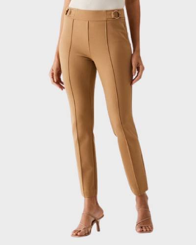 Elevate your petite fashion game with the New Petite Slim Leg Ankle Pant with Hardware, a stylish and modern addition to your wardrobe. These chic pants feature a slim leg silhouette and trendy hardware details, offering a fashionable and versatile look for various occasions.