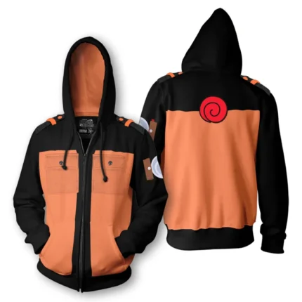 Naruto Costume Cosplay Military Zip Hoodie, a unique blend of cosplay and military style.