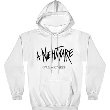 Nightmare on Elm Street Logo And Claw Hoodie, a chilling and iconic tribute to the horror franchise.