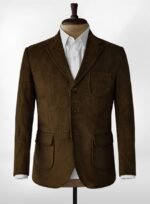 Stay functional and stylish with a patch pockets corduroy jacket, perfect for a casual-chic look.
