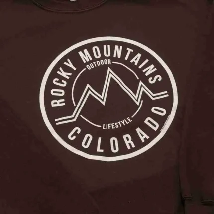 Rocky Mountain Badge crewneck sweatshirt, featuring a stylish emblem for a rugged and outdoorsy vibe.