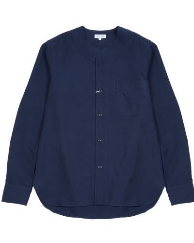 Elevate your style with the Salvatore Piccolo Cotton/Wool Baseball Shirt in Navy, a sophisticated and comfortable choice featuring a blend of high-quality cotton and wool for a refined look.