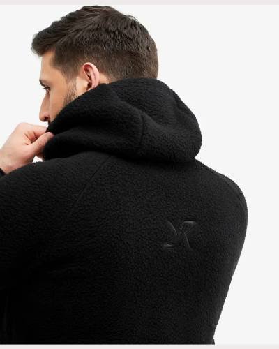 Sherpa Hoodie for Men in Caviar - a cozy and stylish addition to your winter wardrobe.