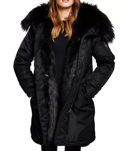 Stella Faux Fur-Lined Down Coat - a luxurious and warm winter coat with a faux fur lining for a stylish and cozy look.