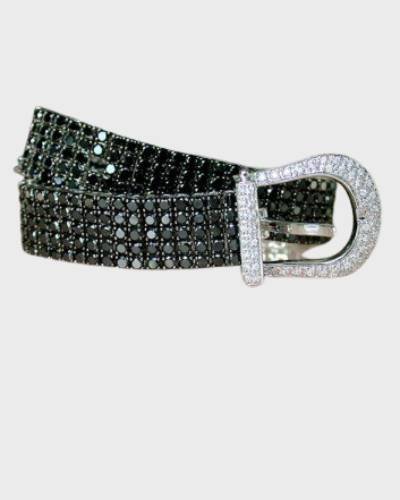 Terrific Black & White Diamond Belt Bracelet, a stunning accessory for a touch of sophistication